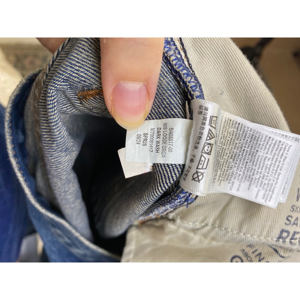 NWT Gap 90s Loose Fit Jeans Mens 36x32 Dark Wash 100% Cotton Button Fly - Picture 7 of 11